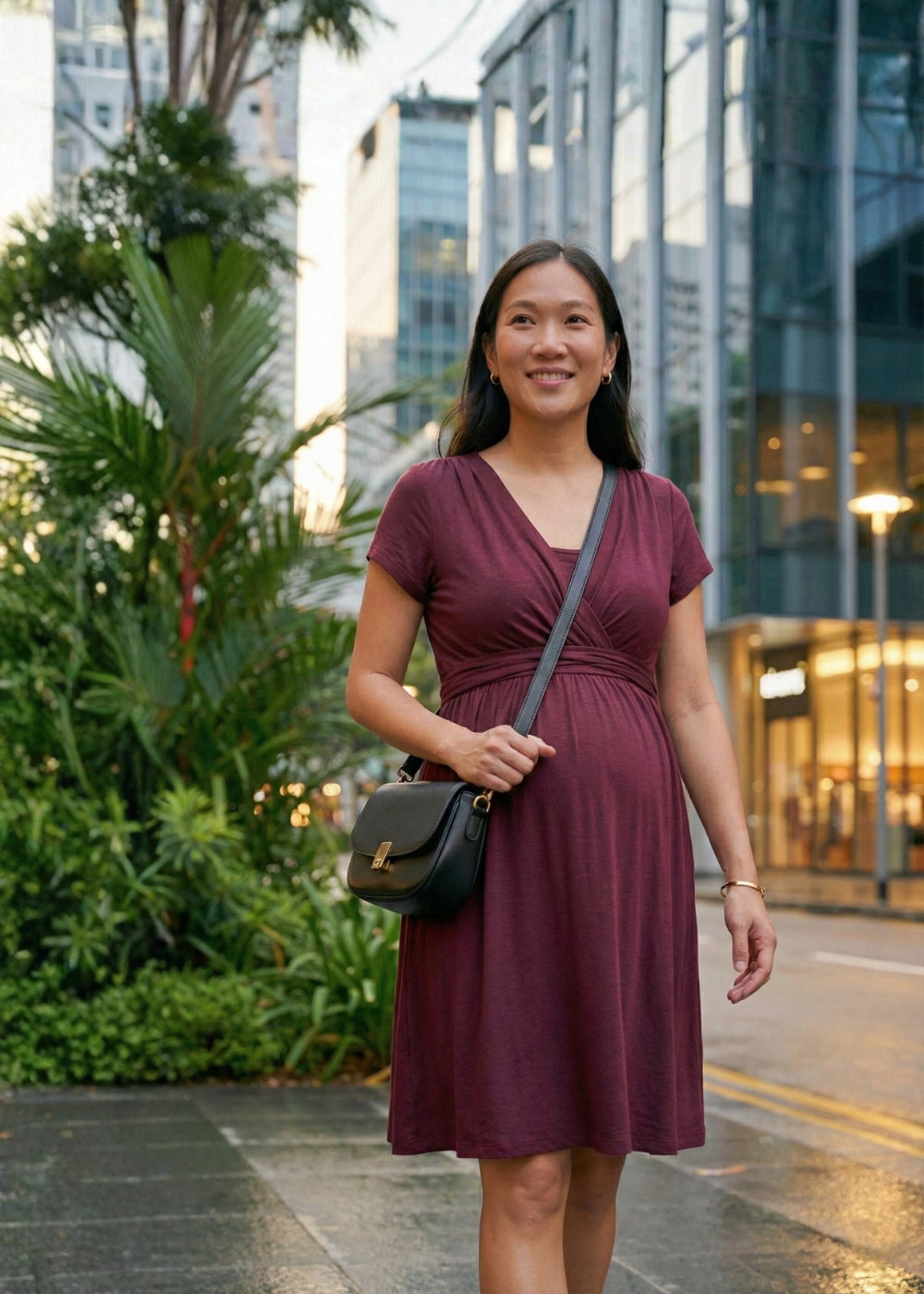 Twilight Plum Ribbon Dress