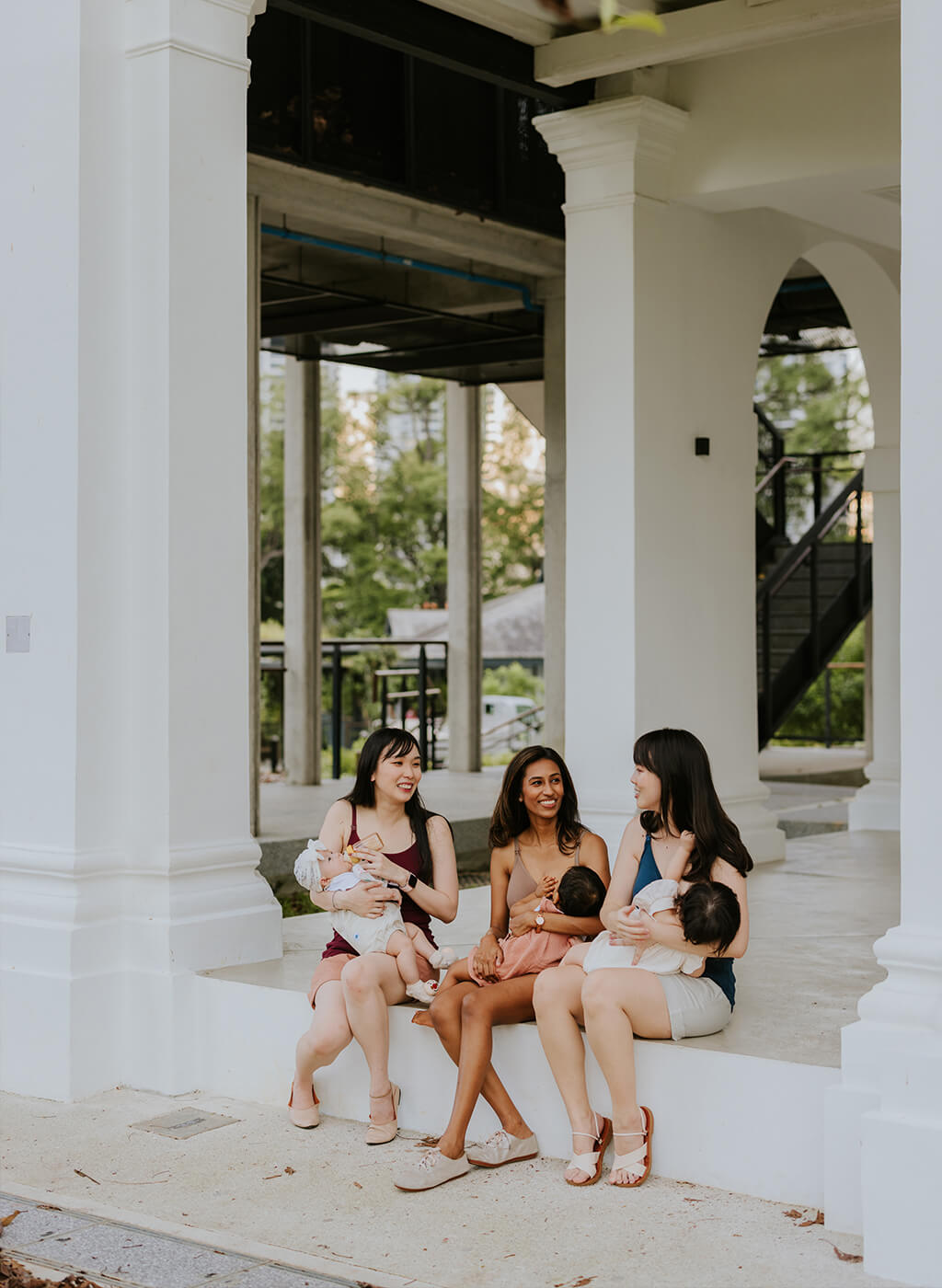 Breastfeeding and pumping mummies wearing Ellie Cruz Nursing Camisole