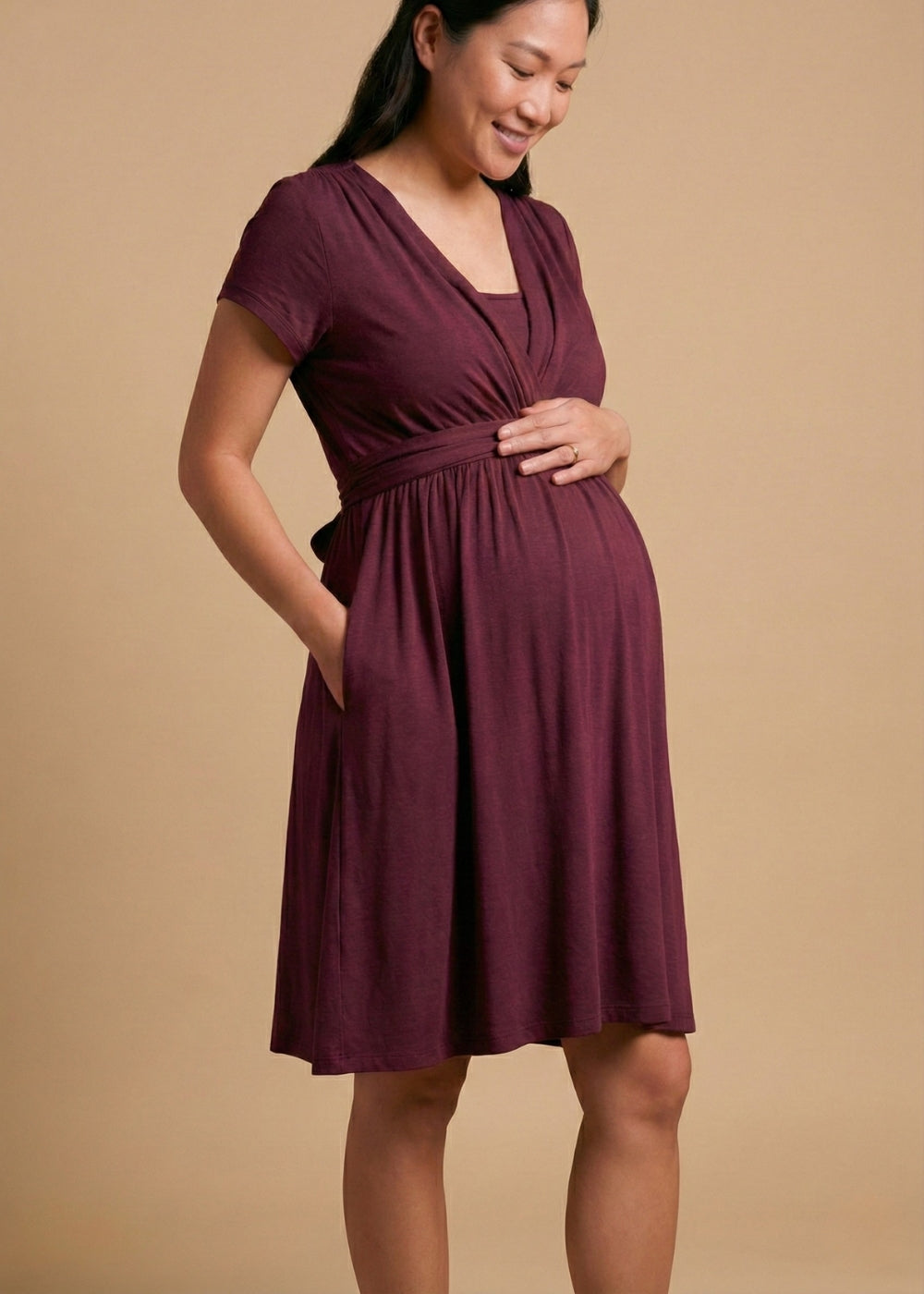 Twilight Plum Ribbon Dress