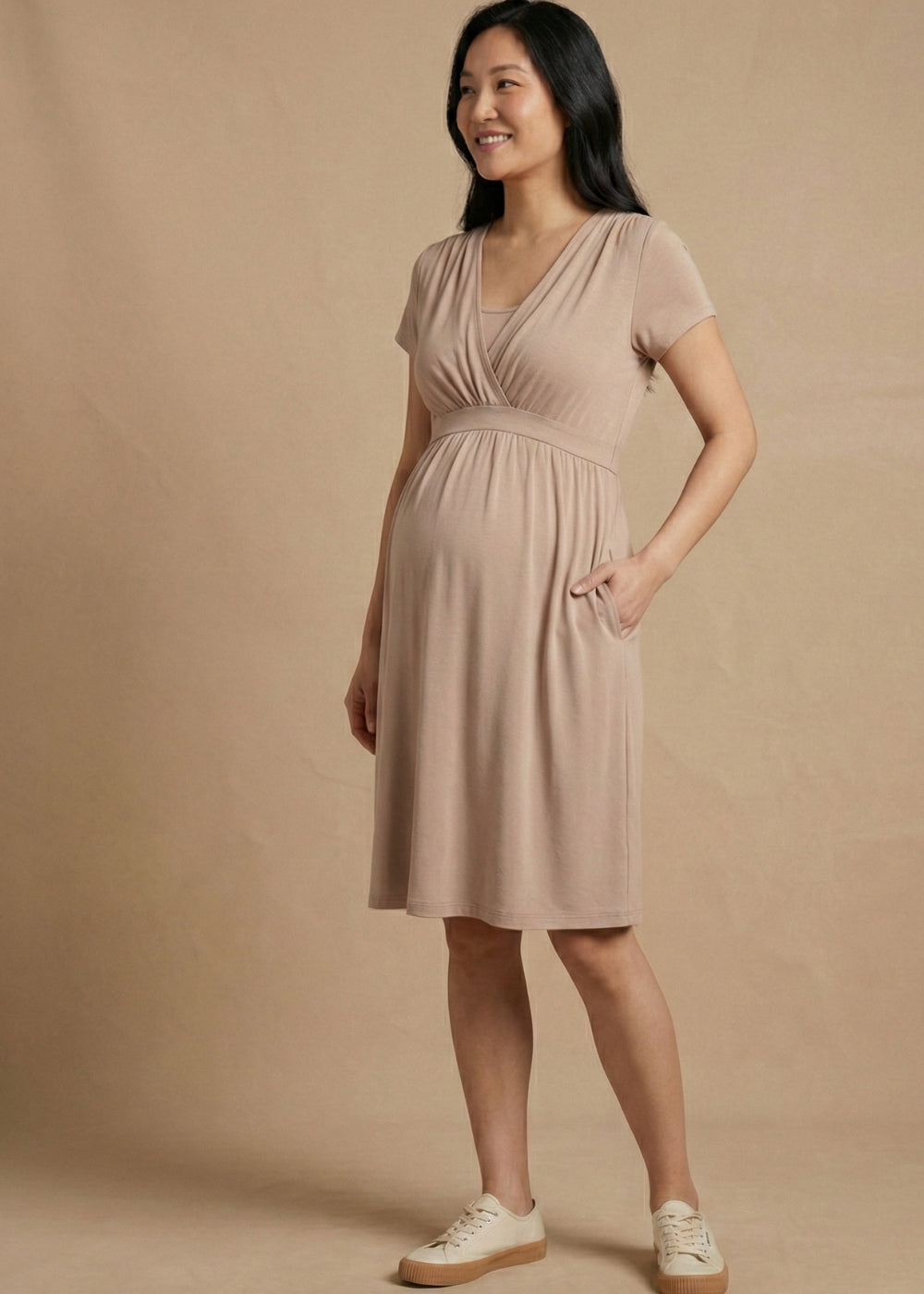 Luxe Oat Ribbon Dress