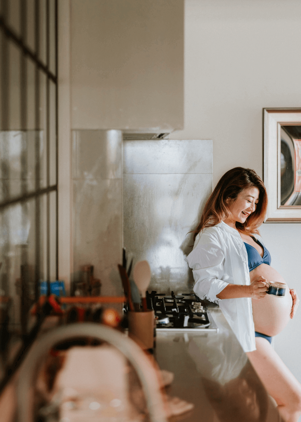 Stella Ng Wearing Holiday Triangle Bra Set