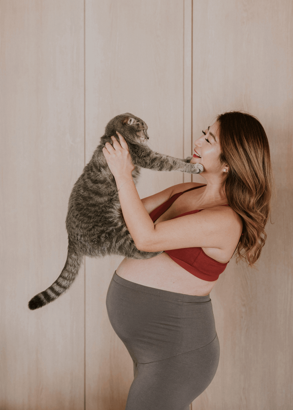 Stella Ng Wearing Brooklyn Triangle Bra and Maternity Leggings